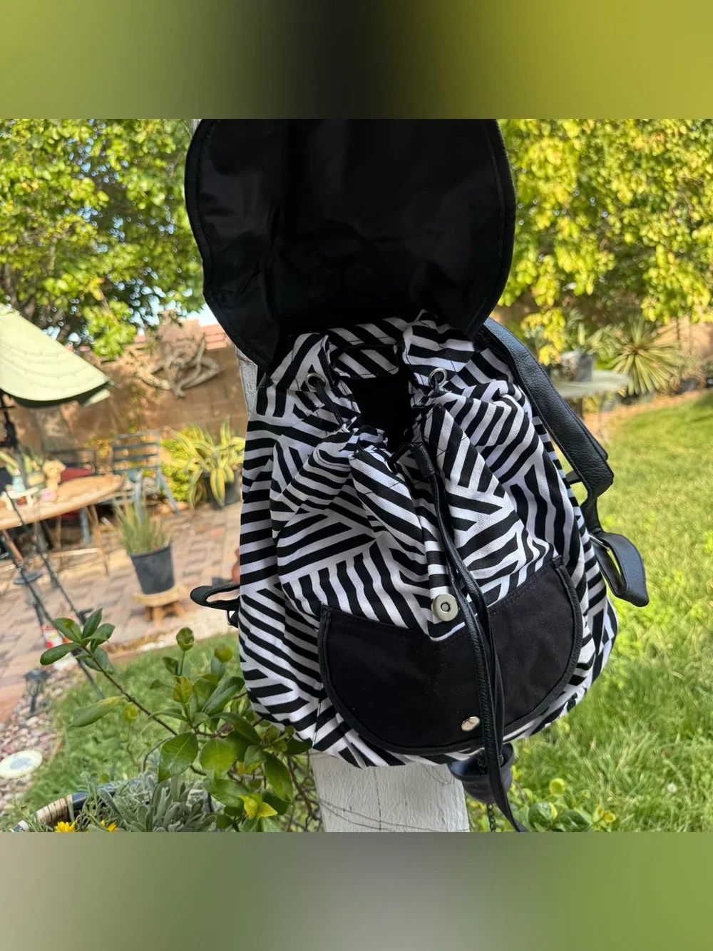 Brooklyn Bound NEW White Black Slouchy Buckle Casual Emo Boho Y2K Backpack